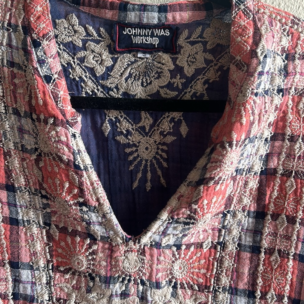 Johnny Was Red and Blue Embroidered Blouse - Picture 11 of 11
